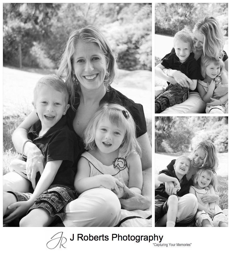 Mother with her 2 children portrait - family portrait photography sydney